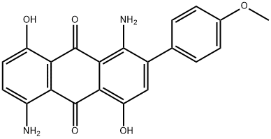 1,5-diamino-4,8-dihydroxy-2-(4-methoxyphenyl)anthraquinone Struktur