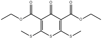 Diethyl2,6-bis(methylthio)-4-oxo-4H-thiopyran-3,5-dicarboxylate, 13700-78-2, 结构式