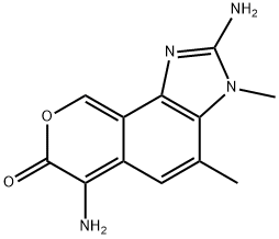 2,6-diamino-3,4-dimethyl-7-oxopyrano(4,3-g)benzimidazole Structure