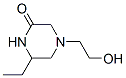 Piperazinone, 6-ethyl-4-(2-hydroxyethyl)- (9CI) Structure