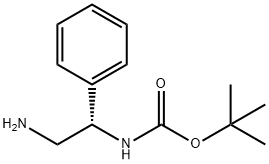 (S)-2-(BOC-氨基)-2-苯基乙胺, 137102-30-8, 结构式