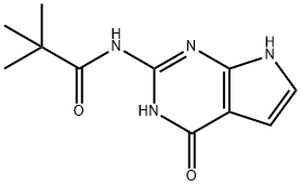 Propanamide, N-(4,7-dihydro-4-oxo-3H-pyrrolo[2,3-d]pyrimidin-2-yl)-2,2-dimethyl- 化学構造式