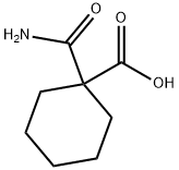 1-カルバモイルシクロヘキサン-1-カルボン酸 化学構造式