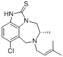 5α-メチル-6-(3-メチル-2-ブテニル)-8-クロロ-4,5,6,7-テトラヒドロイミダゾ[4,5,1-jk][1,4]ベンゾジアゼピン-2(1H)-チオン 化学構造式