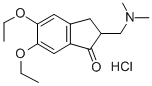 5,6-Diethoxy-2-((dimethylamino)methyl)-2,3-dihydro-1H-inden-1-one hydr ochloride Structure