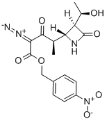 (3S,4R)-3-[(1R)-1-Hydroxyethyl]-4-[(1R)-1-methyl-3-diazo-3-(p-nitrobenzyloxycarbonyl)-2-oxopropyl]azetidin-2-one Structure