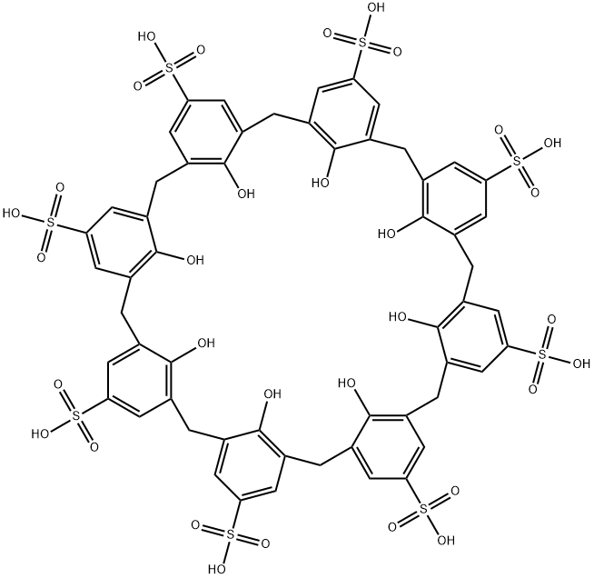 4-スルホカリックス[8]アレーン (約20%水含む) 化学構造式