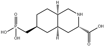 (4aα,8aα)-デカヒドロ-6β-(ホスホノメチル)イソキノリン-3α-カルボン酸 化学構造式