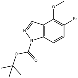 tert-butyl 5-broMo-4-Methoxy-1H-indazole-1-carboxylate 结构式