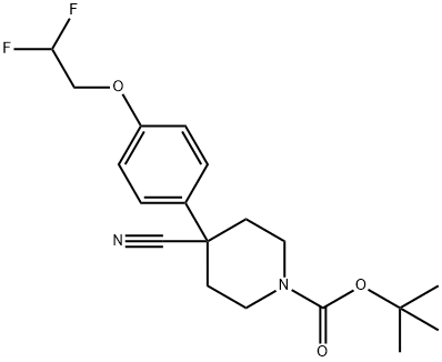 tert-Butyl 4-cyano-4-(4-(2,2-difluoroethoxy)phenyl)piperidine-1-carboxylate Structure