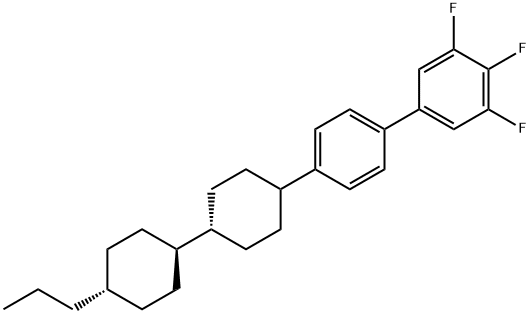 trans,trans-3,4,5-トリフルオロ-4'-(4'-プロピルビシクロヘキシル-4-イル)ビフェニル 化学構造式