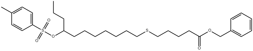 5-[[8-(对甲苯磺酰基氧基)十一基]硫基]戊酸苄酯, 137564-70-6, 结构式