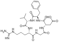 シクロ(ARG-GLY-ASP-D-PHE-VAL) 化学構造式