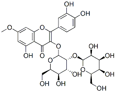 3-[(2S,3R,4R,5R,6R)-4,5-dihydroxy-6-(hydroxymethyl)-3-[(2S,3S,4S,5R,6R )-3,4,5-trihydroxy-6-(hydroxymethyl)oxan-2-yl]oxy-oxan-2-yl]oxy-2-(3,4 -dihydroxyphenyl)-5-hydroxy-7-methoxy-chromen-4-one|