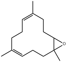 1,5,9-trimethyl-13-oxabicyclo[10.1.0]trideca-4,8-diene  Structure