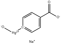 4-ヒドロキシメルクリオ(II)安息香酸ナトリウム 化学構造式