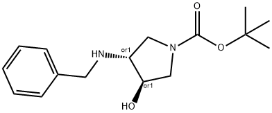 REL-叔丁基(3R,4R)-3-(苄氨基)-4-羟基吡咯烷-1-羧酸, 138026-89-8, 结构式
