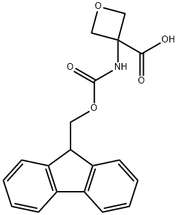 3-((((9H-Fluoren-9-yl)methoxy)carbonyl)amino)oxetane-3-carboxylic acid Struktur