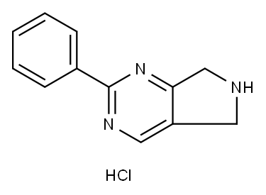 2-苯基-6,7-二氢-5H-吡咯并[3,4-D]嘧啶盐酸盐, 1380571-58-3, 结构式