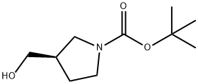 (R)-N-BOC-3-(ヒドロキシメチル)ピロリジン 化学構造式