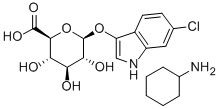 6-氯-3-吲哚基-D-葡糖醛环己基铵盐, 138182-20-4, 结构式