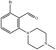 2-ブロモ-6-(4-メチルピペラジノ)ベンズアルデヒド 化学構造式