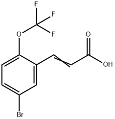5-ブロモ-2-(トリフルオロメトキシ)けい皮酸 化学構造式
