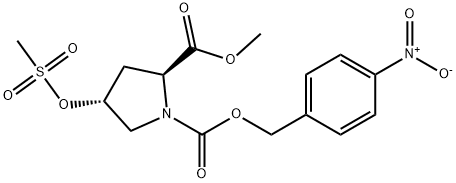 1,2-Pyrrolidinedicarboxylic acid, 4-[(Methylsulfonyl)oxy]-, 2-Methyl 1-[(4-nitrophenyl)Methyl] ester, (2S,4R)- Struktur