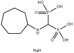 シクロヘプチルアミノメチレン二りん酸二ナトリウム 化学構造式