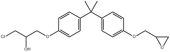 1-クロロ-3-[4-[4-(グリシジルオキシ)-α,α-ジメチルベンジル]フェノキシ]プロパン-2-オール 化学構造式