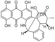 (1R)-3,4,4a,13,14,14a-ヘキサヒドロ-3β,4a,6,8,11,14a-ヘキサヒドロキシ-1β-メチル-4,14-[1,2]ベンゼノナフト[2,3-c]フェナントリジン-2,7,12(1H)-トリオン 化学構造式