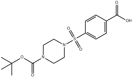 4-(4-BOC-ピペラジン-1-イルスルホニル)安息香酸 化学構造式