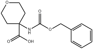 4-(CBZ-アミノ)テトラヒドロピラン-4-カルボン酸 化学構造式