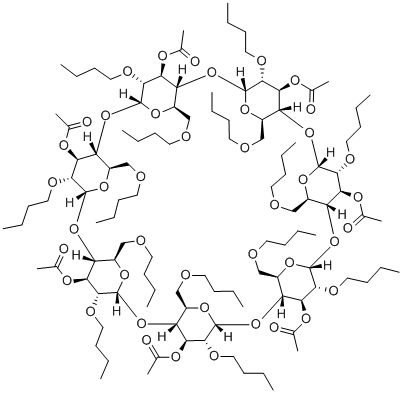 Heptakis-(2,6-di-O-butyl-3-O-acetyl)-beta-Cyclodextrin 结构式