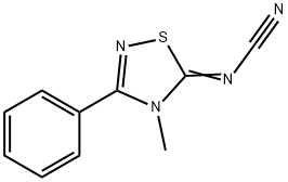 5-Cyanimino-4,5-dihydro-4-methyl-3-phenyl-1,2,4-thiadiazole Struktur