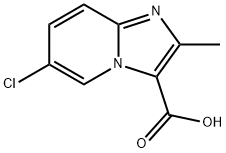 6-クロロ-2-メチルイミダゾ[1,2-A]ピリジン-3-カルボン酸 化学構造式