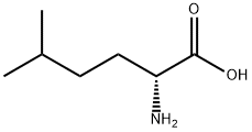 (R)-2-アミノ-5-メチルヘキサン酸 化学構造式
