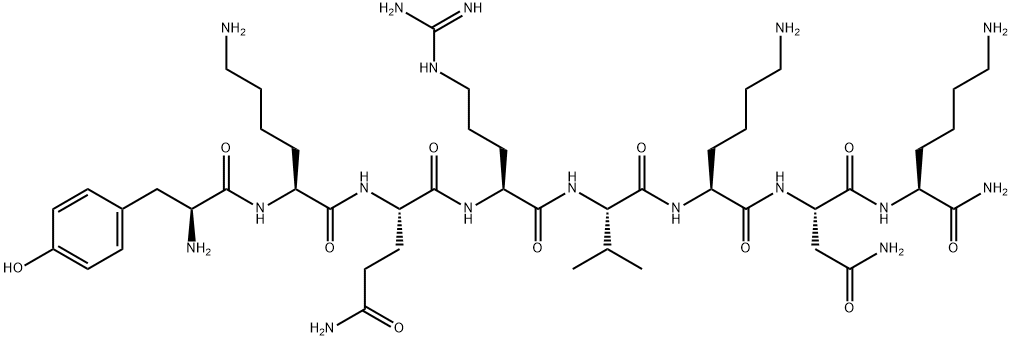 H-TYR-LYS-GLN-ARG-VAL-LYS-ASN-LYS-NH2 Structure