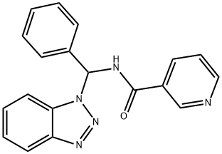 N-(1 H-BENZOTRIAZOL-1-YLPHENYLMETHYL)-3-PYRIDINECARBOXAMIDE Struktur