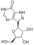 3-(β-D-リボフラノシル)-1H-ピラゾロ[4,3-d]ピリミジン-7-オール 化学構造式