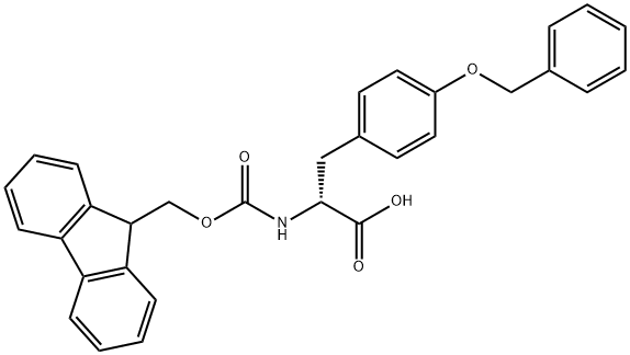 N-[(9H-芴-9-基甲氧基)羰基]-O-(苯基甲基)-D-酪氨酸 结构式