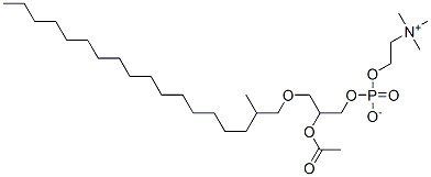 1-O-(2-methyloctadecyl)-2-O-acetyl-rac-glycero-3-phosphocholine Structure
