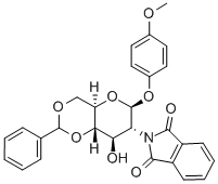 4-メトキシフェニル 4,6-O-ベンジリデン-2-デオキシ-2-フタルイミド-β-D-グルコピラノシド 化学構造式