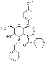 4-METHOXYPHENYL 3-O-BENZYL-2-DEOXY-2-PHTHALIMIDO-BETA-D-GLUCOPYRANOSIDE Structure