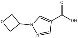 1-(オキセタン-3-イル)-1H-ピラゾール-4-カルボン酸 化学構造式