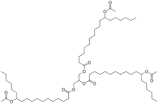 トリス[12-(アセチルオキシ)オクタデカン酸]1,2,3-プロパントリイル 化学構造式