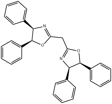 2,2′-メチレンビス[(4R,5S)-4,5-ジフェニル-2-オキサゾリン] 化学構造式