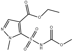 4-乙氧羰基-1-甲基-5-吡唑磺酰氨基甲酸甲酯 结构式
