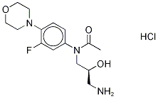 N-[(2S)-3-アミノ-2-ヒドロキシプロピル]-N-[3-フルオロ-4-(4-モルホリニル)フェニル]アセトアミド塩酸塩 化学構造式
