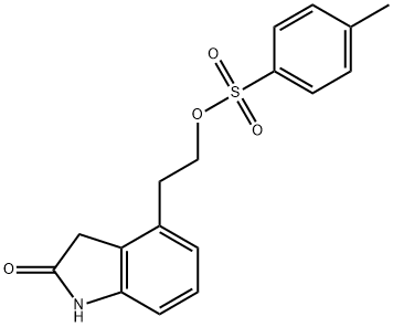 4-[2-[[(4-メチルフェニル)スルホニル]オキシ]エチル]-1,3-ジヒドロインドール-2-オン 化学構造式